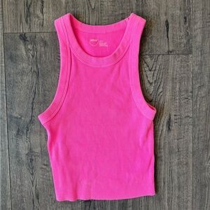 Aerie Hot Pink Ribbed Crop Top- Size XS